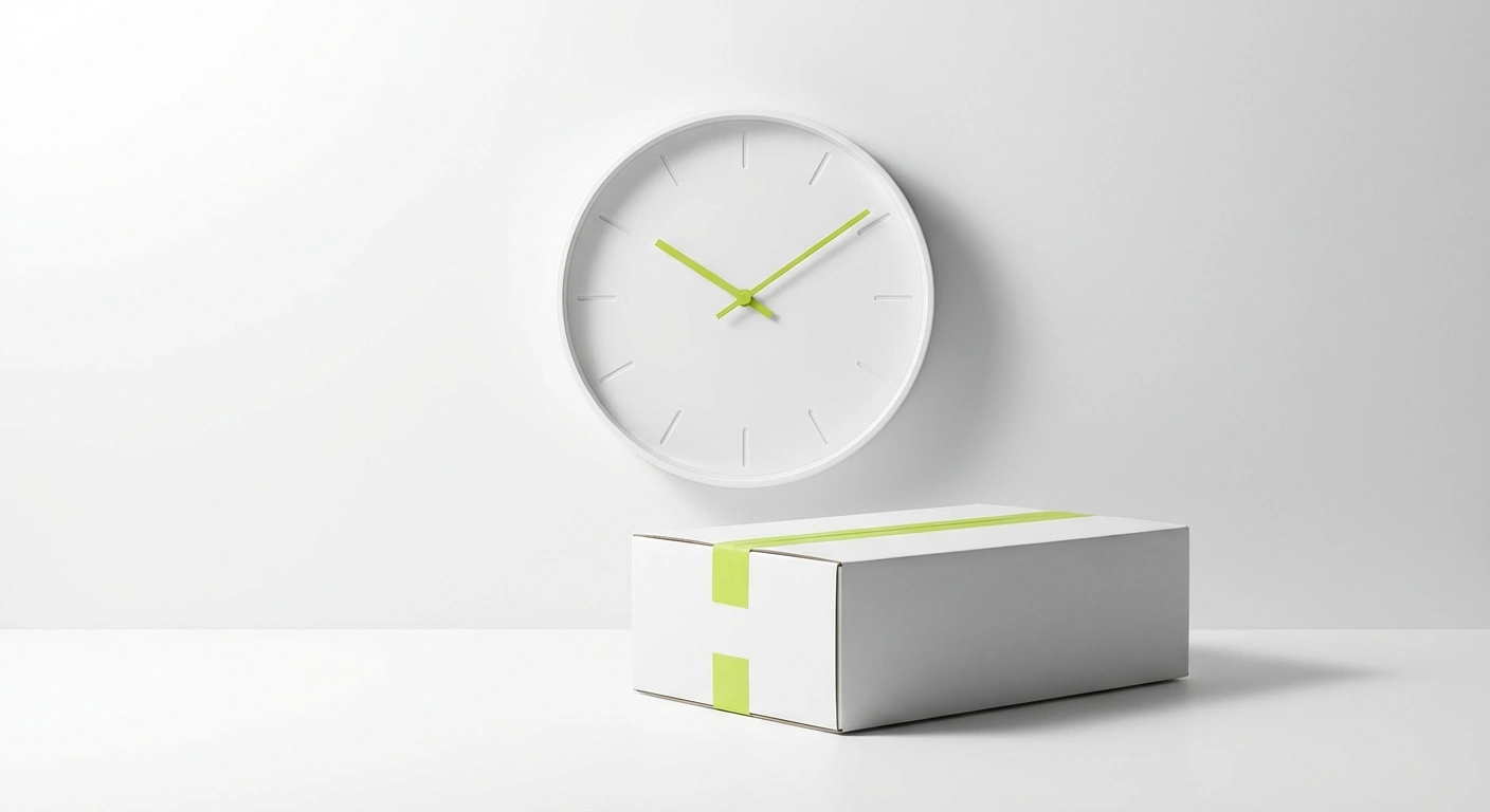 Clock showing urgent delivery time constraints